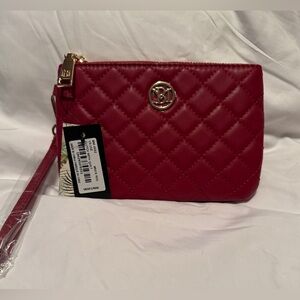 Badgley Mischka Red Quilted Clutch